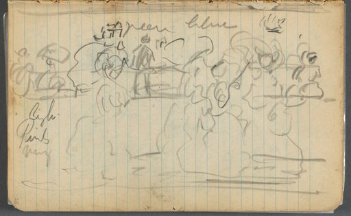 Sketchbook, page 023:Figures in Landscape with Notes