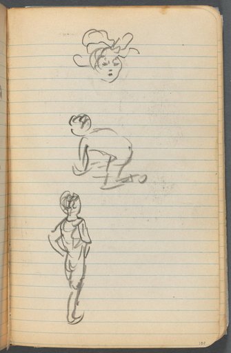 Sketchbook, page 101: Three Figures