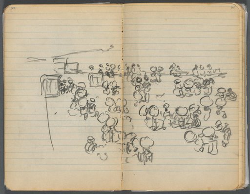 Sketchbook, page 104 & 105: Beach View