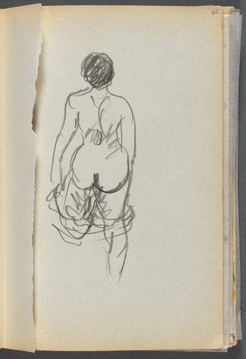 Sketchbook- The Granite Shore Hotel, Rockport, page 065: Nude Female seen from behind