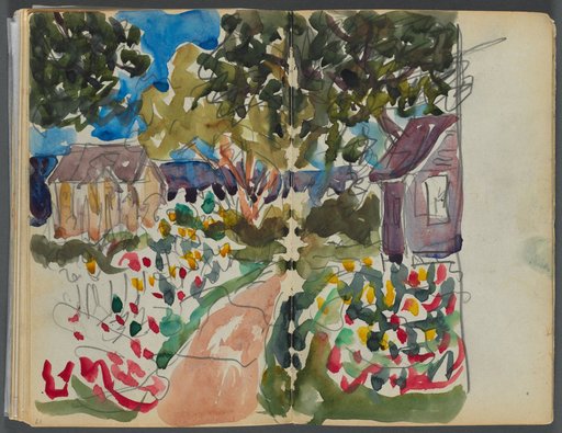 Sketchbook- The Granite Shore Hotel, Rockport, page 016 &17: Houses and Gardens