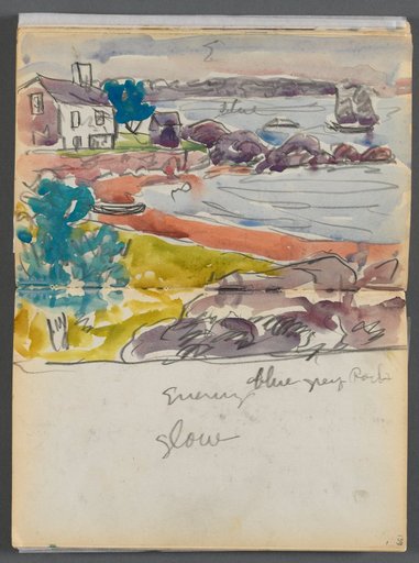 Sketchbook- The Granite Shore Hotel, Rockport, page 138 & 139: "Evening Glow"