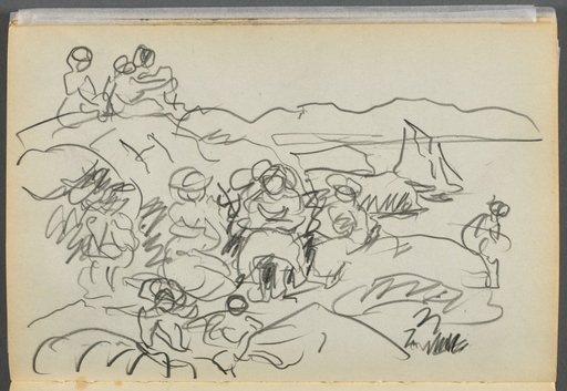 Sketchbook- The Granite Shore Hotel, Rockport, page 096: Picnickners