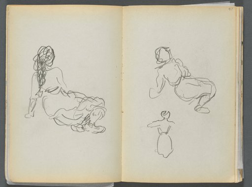 Sketchbook- The Granite Shore Hotel, Rockport, page 046 & 47: Seated Figures