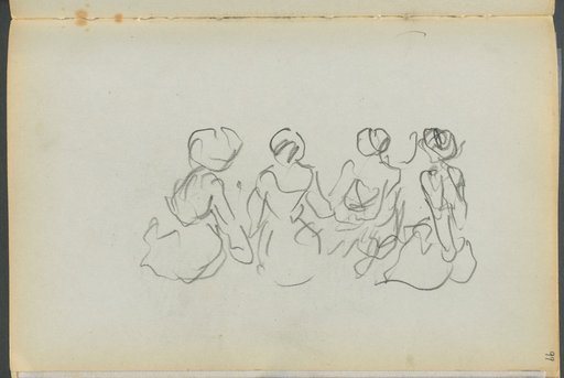 Sketchbook- The Granite Shore Hotel, Rockport, page 099: Seated Female Figures