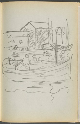 Sketchbook- The Granite Shore Hotel, Rockport, page 108: Figures in a Boat