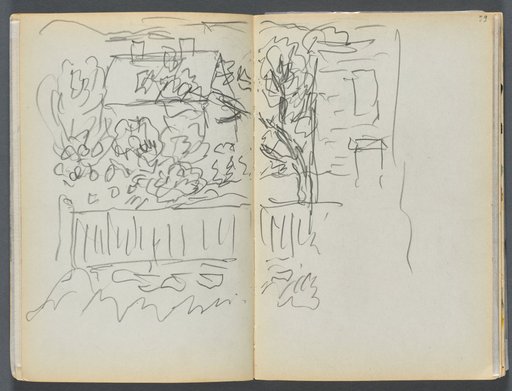 Sketchbook- The Granite Shore Hotel, Rockport, page 058 & 59: House and Fenced Garden