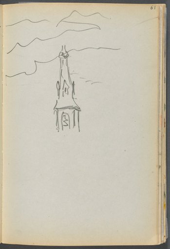 Sketchbook- The Granite Shore Hotel, Rockport, page 061: Church Spire with Sky