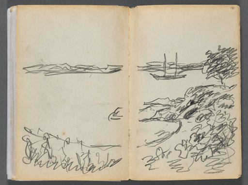 Sketchbook- The Granite Shore Hotel, Rockport, page 180 & 181: Shore line