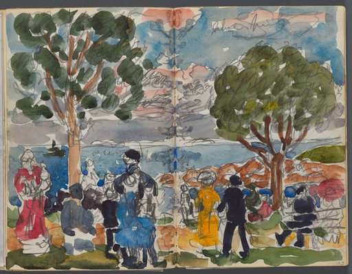 Sketchbook, The Dells, N° 127, page 142 & 143: Figures on a Coast
