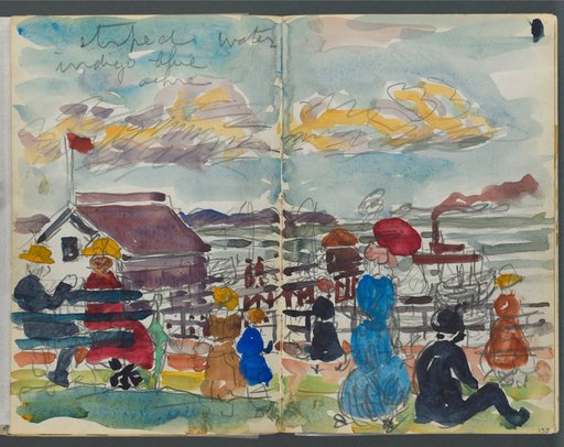 Sketchbook, The Dells, N° 127, page 152 & 153: Figures on a Coast