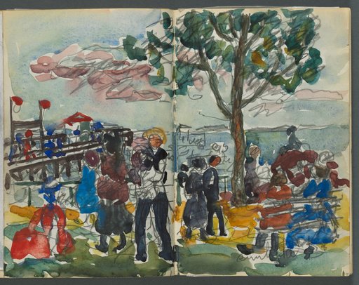 Sketchbook, The Dells, N° 127, page 122 & 123: Figures on a Coast