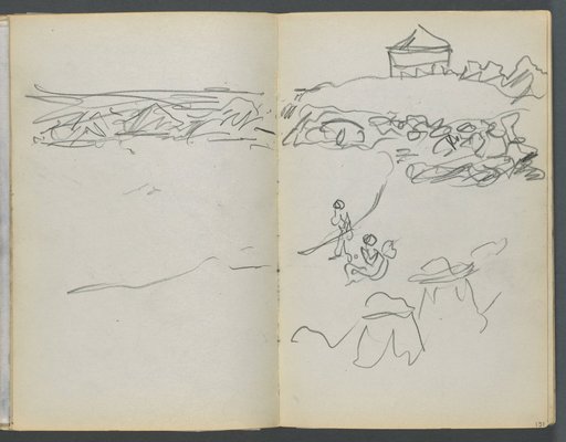 Sketchbook, The Dells, N° 127, page 130 & 131: Coastal View