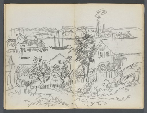 Sketchbook, The Dells, N° 127, page 086 & 87: Harbor View