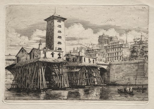 Etchings of Paris: The Notre Dame Pump