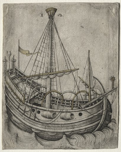 A Ship Moving Toward the Right