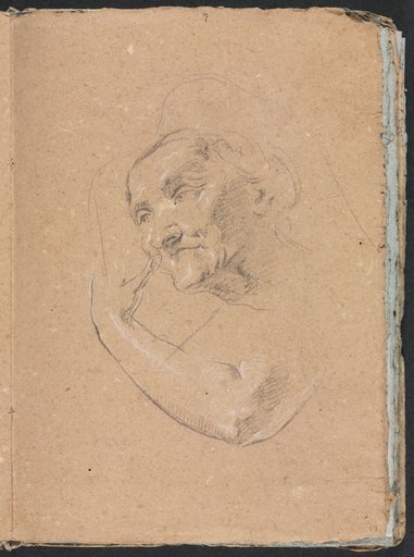 Verona Sketchbook: Head of a woman with left arm (page 13)