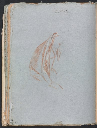 Verona Sketchbook: Female figure with cloak (page 40)