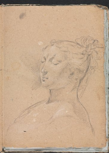 Verona Sketchbook: Woman with closed eyes (page 15)