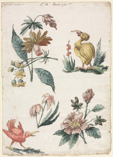 Floral Designs with Two Birds