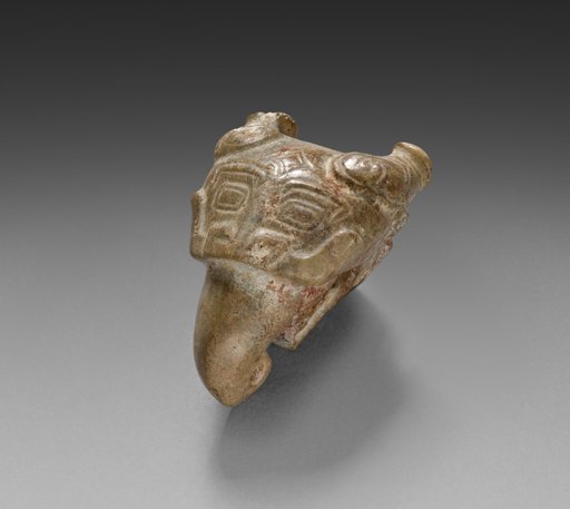 Feline Head with Bovine Horns and Elephant Trunk