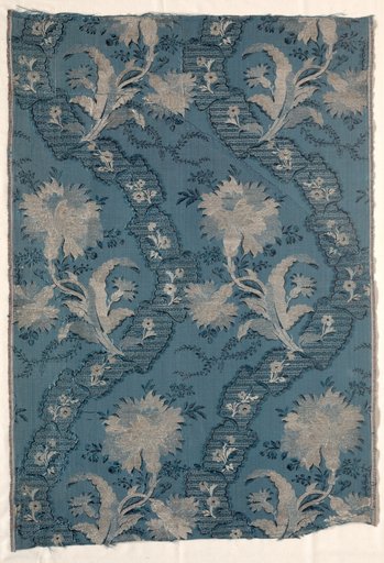 Two Joined Panels of Figured Silk