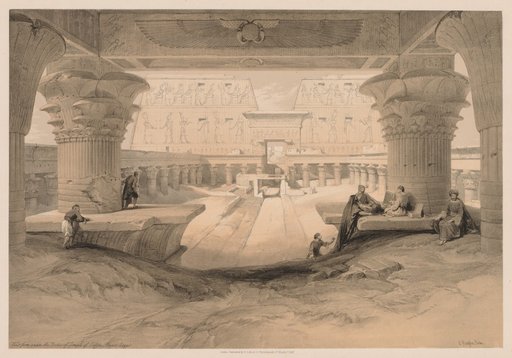 Egypt and Nubia: Volume I - No. 32, View from under the Portico of the Temple of Edfou, Upper Egypt