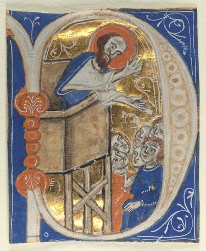 Historiated Initial Excised from a Bible (set of nine)