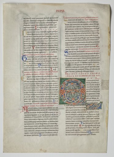 Single Leaf from a Decretum by Gratian: Decorated Initial Q[uidam habens filium obtulit]