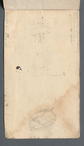 Sketchbook: Study of Cross and Rowboat (on back cover)