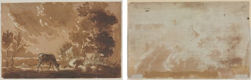 Landscape with Cattle (recto) Cattle (verso)