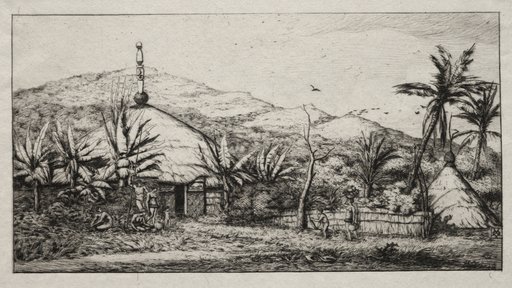 New Caledonia: Large Native Hut on the Road from Balade to Puebo, 1845