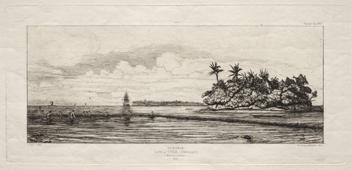Oceania: Fishing near Islands with Palms in the Uea or Wallis Group, 1845