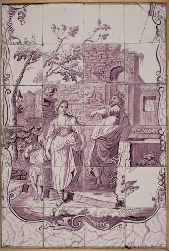 Tile Plaque: Abraham Expelling Hagar