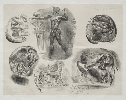 Sheet with Six Antique Medals