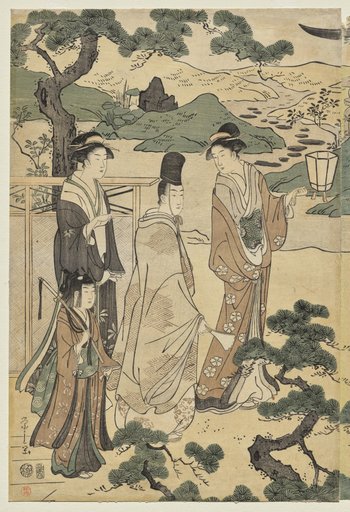 The Matsukaze Chapter of the Tale of Genji (from the series The Tale of Genji in Elegant Modern Dress)