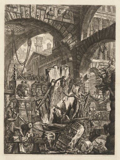 The Prisons: An Architectural Medly, with a Man on the Rock in the Foreground