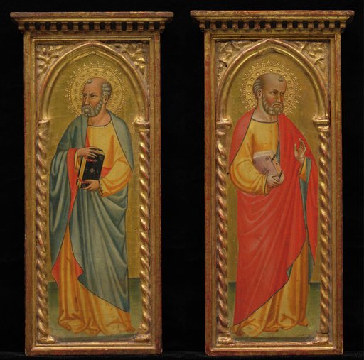 Standing Saint and Saint in Red Cloak (pair)