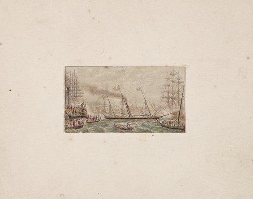 Needle-box Print: The Royal Fleet in Kilkenny Bay (?)