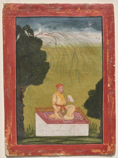 Raja Dilip Singh of Guler on a dais