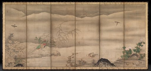 Birds and Flowers in a Landscape of the Four Seasons