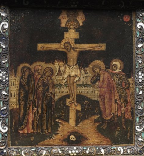 Portable Triptych Icon: The Crucifixion