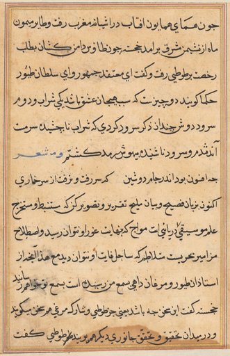 Page from Tales of a Parrot (Tuti-nama): text page