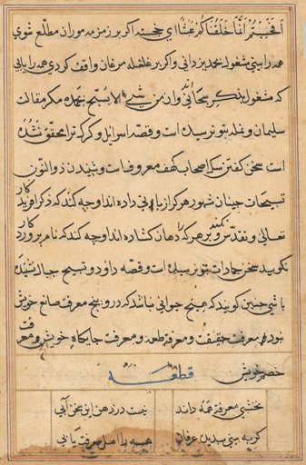 Page from Tales of a Parrot (Tuti-nama): text page