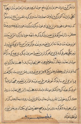 Page from Tales of a Parrot (Tuti-nama): text page