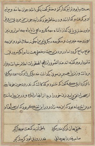 Page from Tales of a Parrot (Tuti-nama): text page