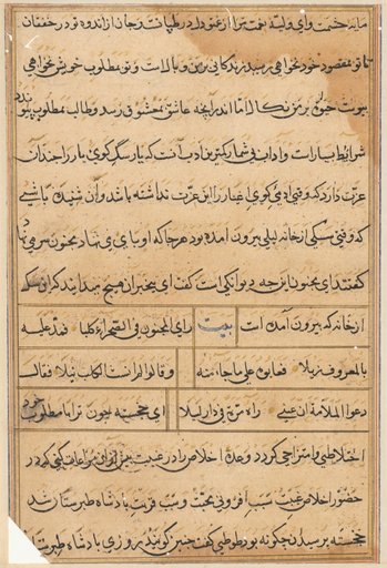 Page from Tales of a Parrot (Tuti-nama): text page