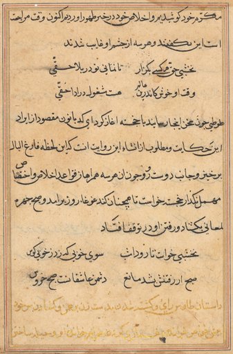 Page from Tales of a Parrot (Tuti-nama): text page