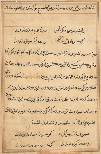 Page from Tales of a Parrot (Tuti-nama): text page