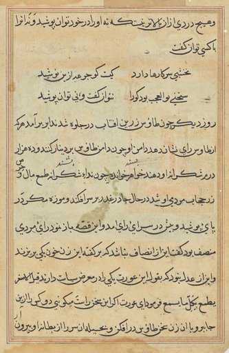 Page from Tales of a Parrot (Tuti-nama): text page